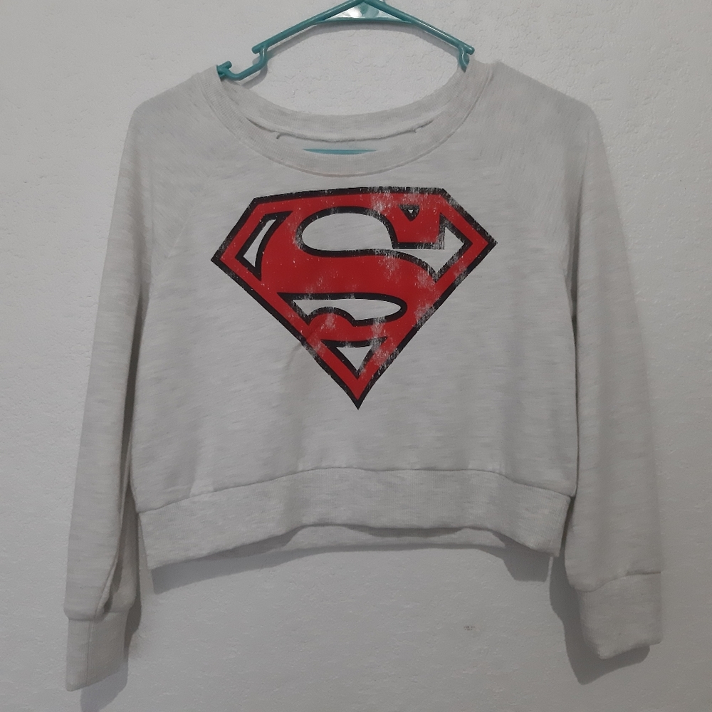 DC Superman Women Cropped Sweater Size M